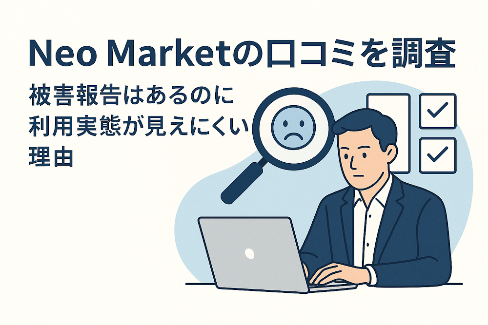 Neo Marketの口コミを調査　被害報告はあるのに利用実態が見えにくい理由