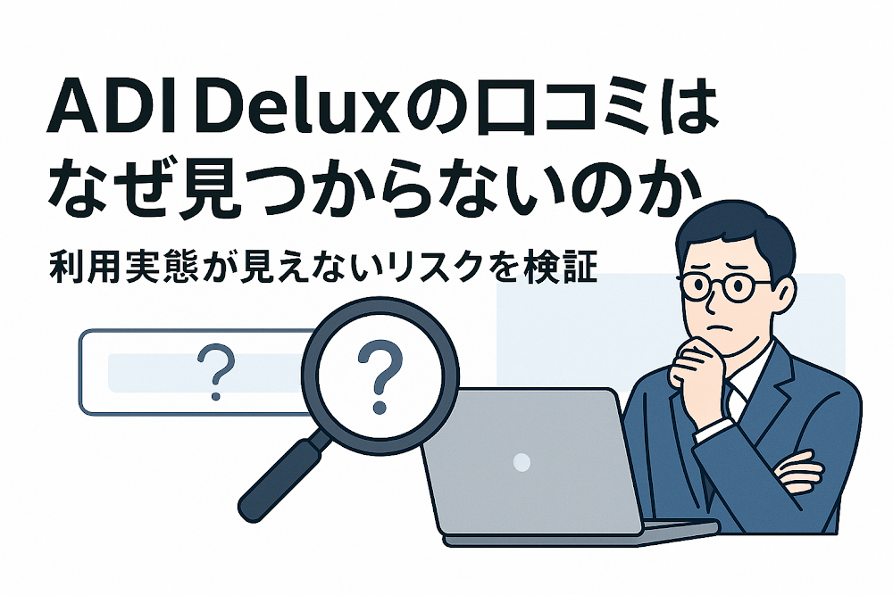 ADI Deluxの口コミはなぜ見つからないのか　利用実態が見えないリスクを検証