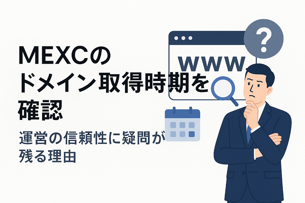 MEXCのドメイン取得時期を確認　運営の信頼性に疑問が残る理由