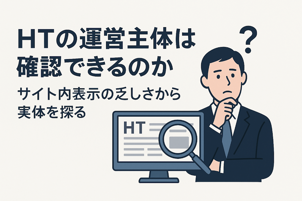 HTの運営主体は確認できるのか　サイト内表示の乏しさから実体を探る