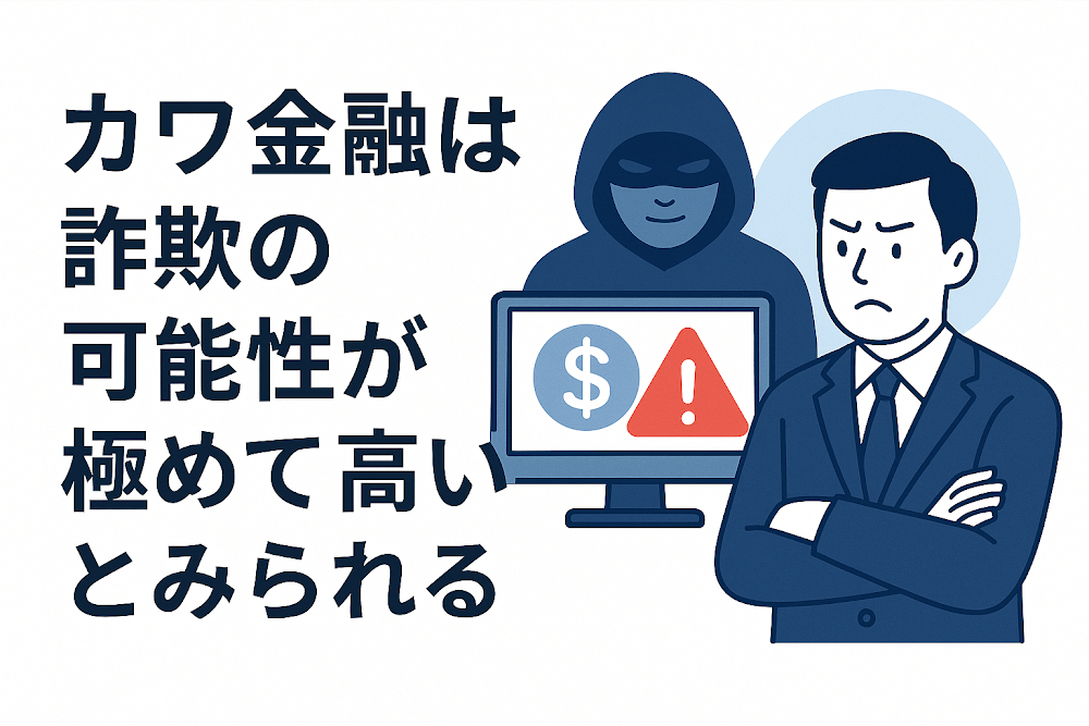 カワ金融は詐欺の可能性が極めて高いとみられる