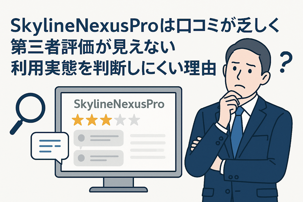 SkylineNexusProは口コミが乏しく第三者評価が見えない　利用実態を判断しにくい理由