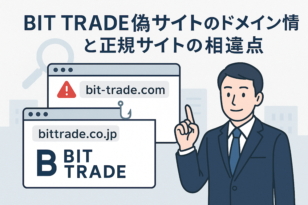 BIT TRADE偽サイトのドメイン情報と正規サイトの相違点