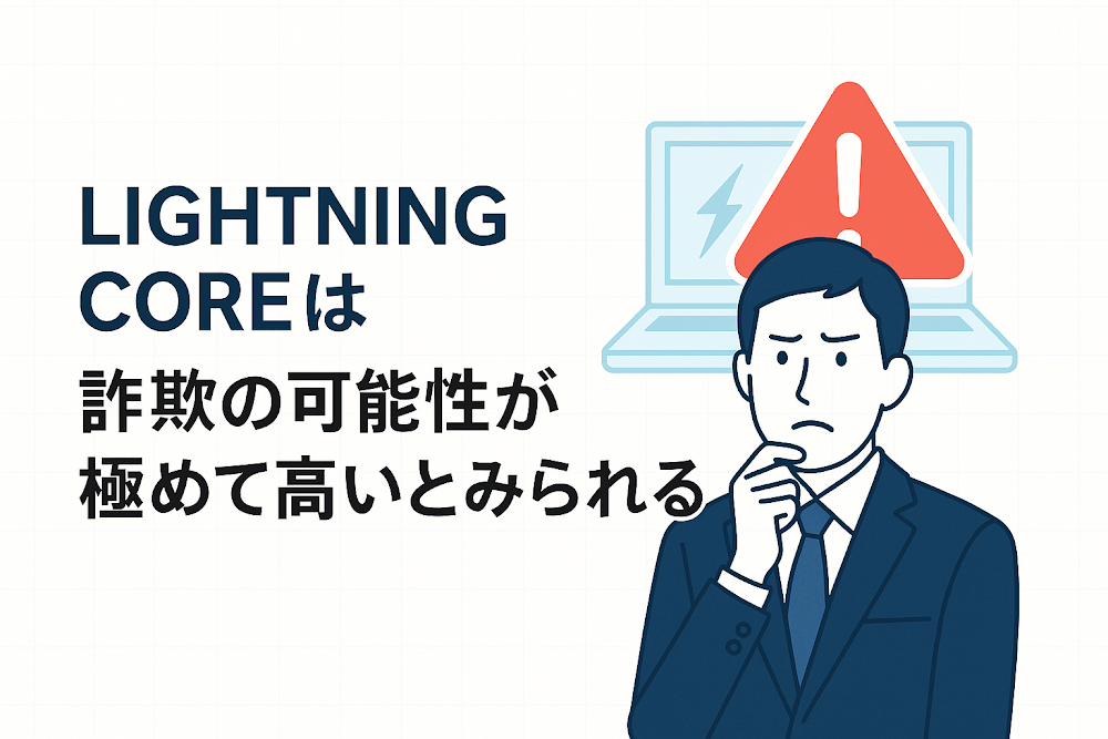 LIGHTNING COREは詐欺の可能性が極めて高いとみられる