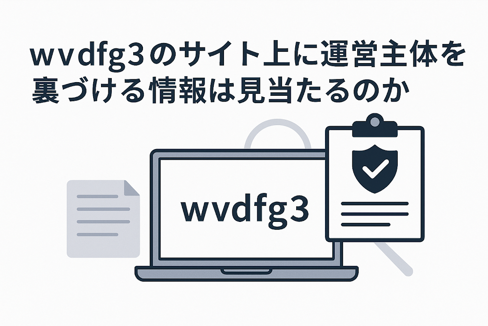 wvdfg3のサイト上に運営主体を裏づける情報は見当たるのか