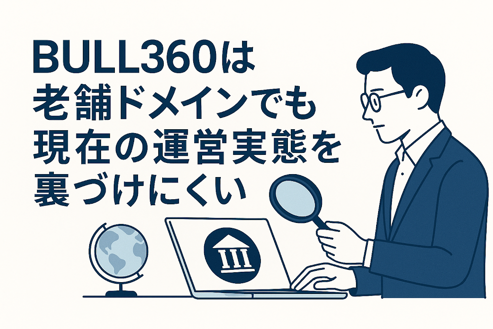 BULL360は老舗ドメインでも現在の運営実態を裏づけにくい
