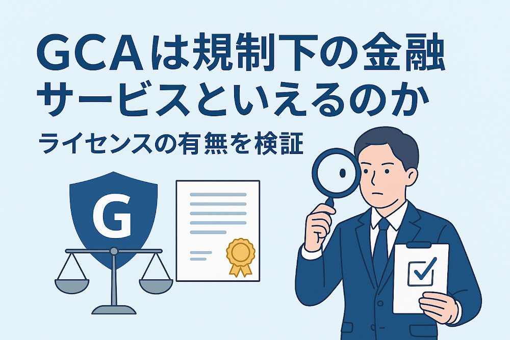 GCAは規制下の金融サービスといえるのか　ライセンスの有無を検証