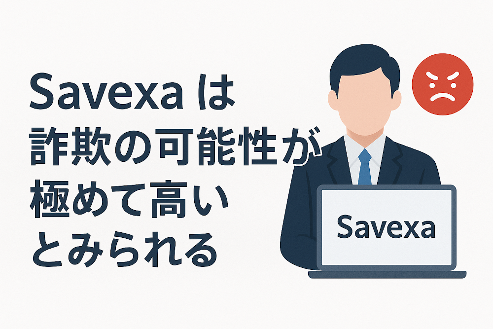 Savexaは詐欺の可能性が極めて高いとみられる