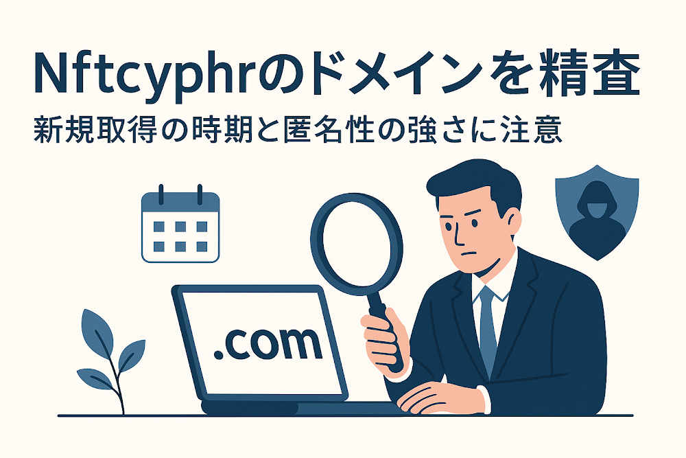 Nftcyphrのドメインを精査　新規取得の時期と匿名性の強さに注意