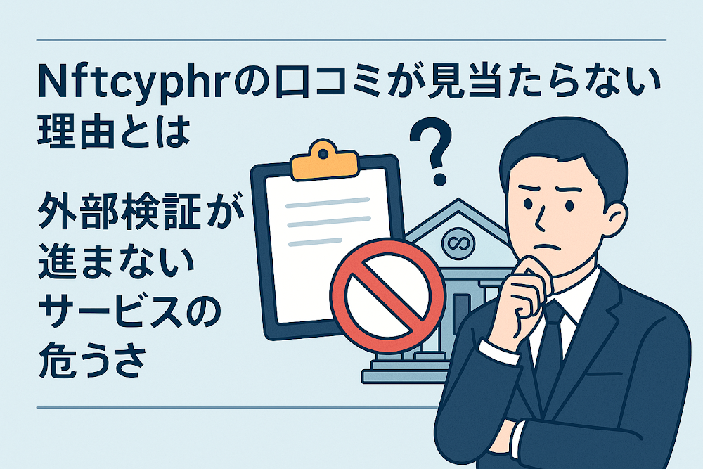 Nftcyphrの口コミが見当たらない理由とは　外部検証が進まないサービスの危うさ