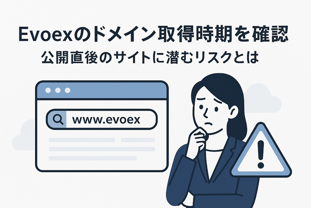 Evoexのドメイン取得時期を確認　公開直後のサイトに潜むリスクとは