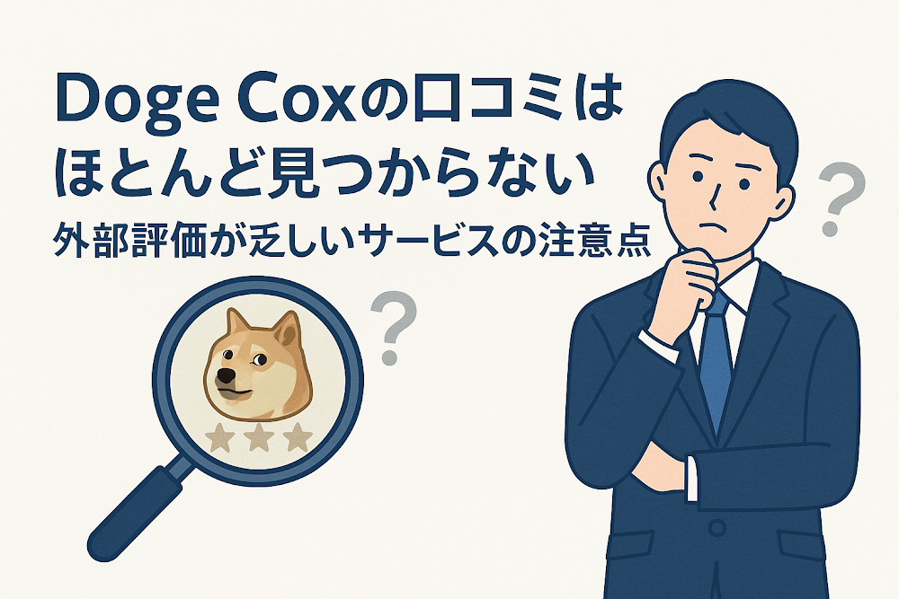Doge Coxの口コミはほとんど見つからない　外部評価が乏しいサービスの注意点