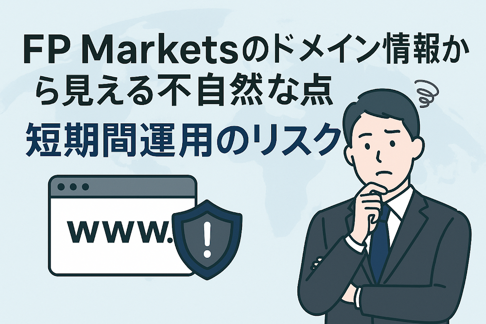 FP Marketsのドメイン情報から見える不自然な点　短期間運用のリスク