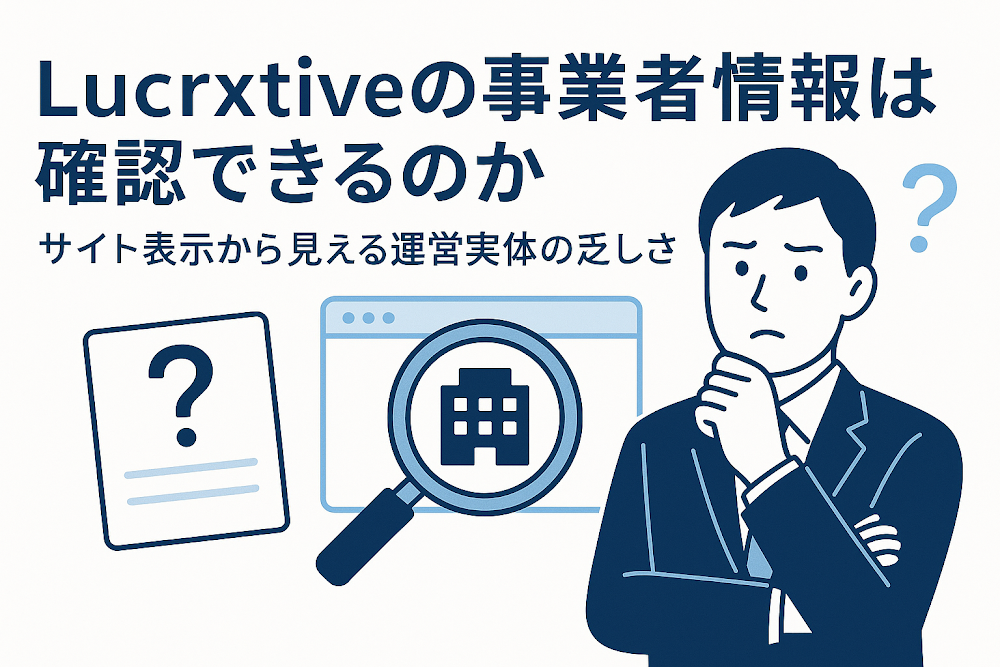 Lucrxtiveの事業者情報は確認できるのか　サイト表示から見える運営実体の乏しさ