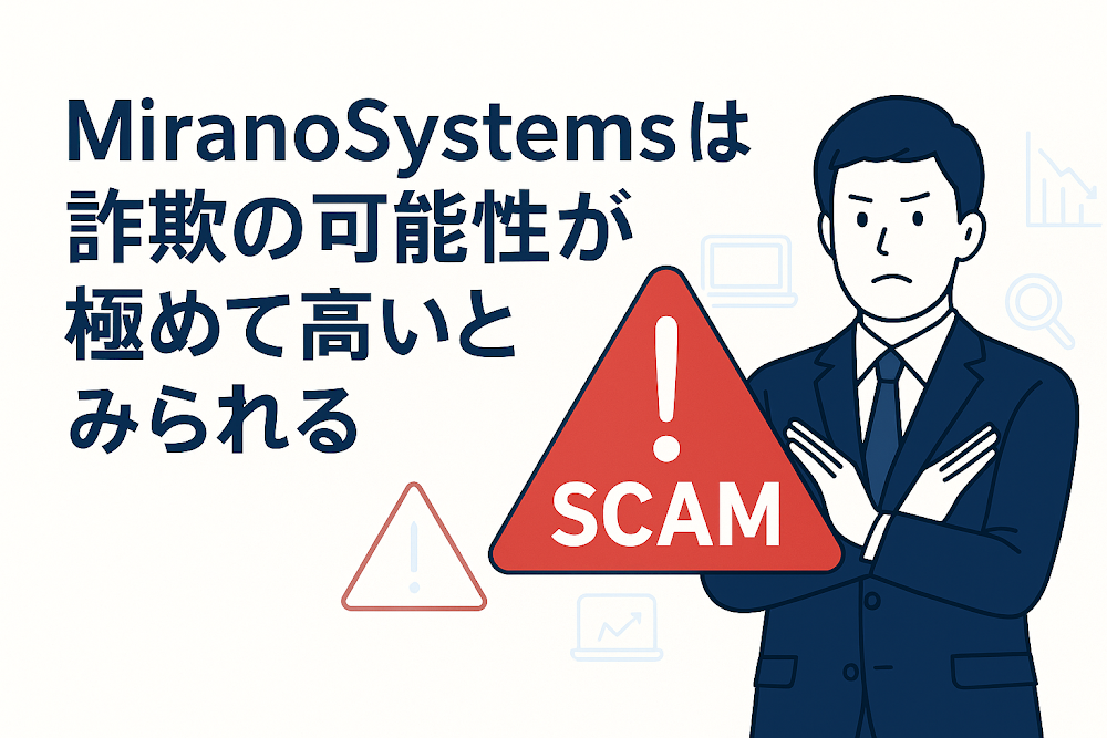 MiranoSystemsは詐欺の可能性が極めて高いとみられる