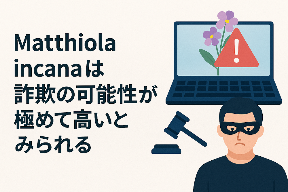 Matthiola incanaは詐欺の可能性が極めて高いとみられる