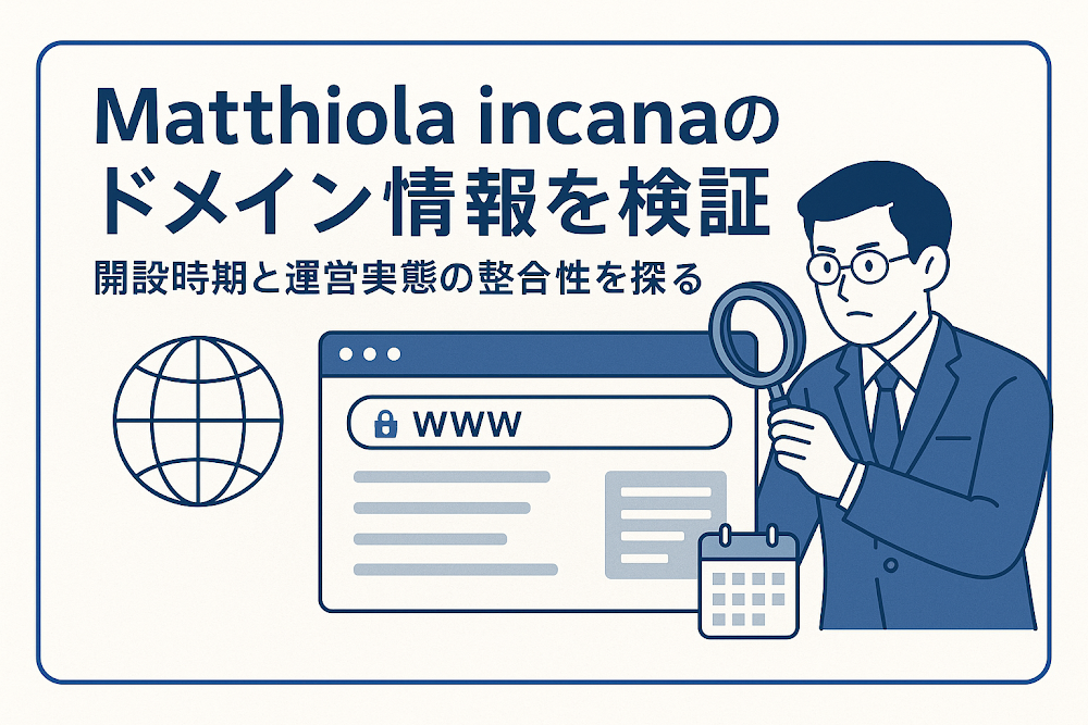 Matthiola incanaのドメイン情報を検証　開設時期と運営実態の整合性を探る
