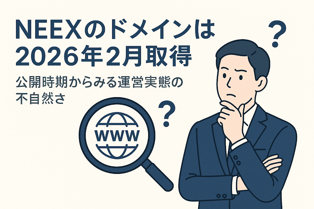NEEXのドメインは2026年2月取得　公開時期からみる運営実態の不自然さ