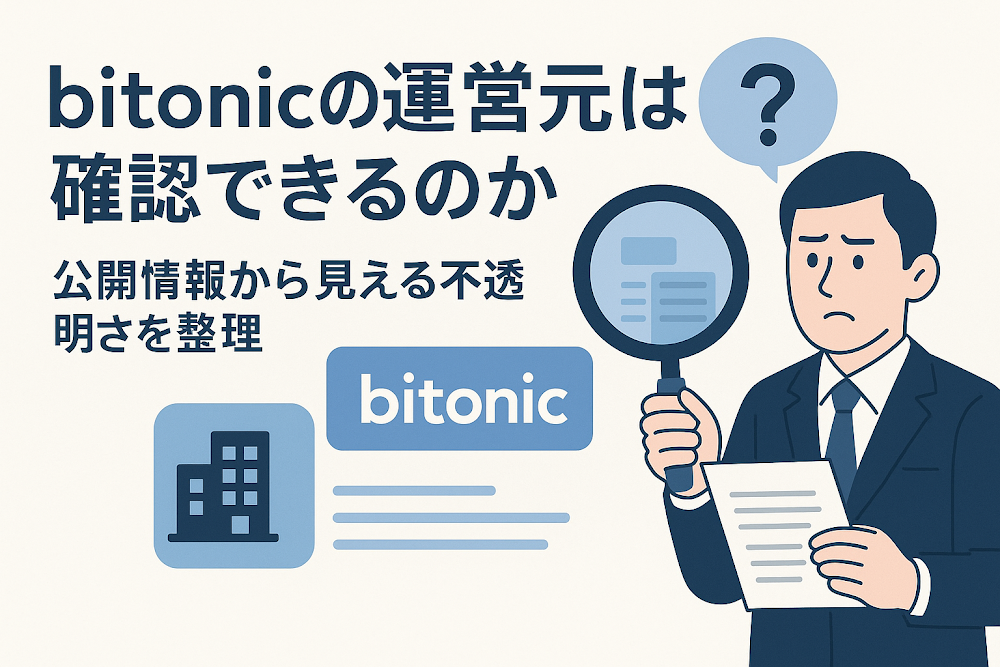 bitonicの運営元は確認できるのか　公開情報から見える不透明さを整理