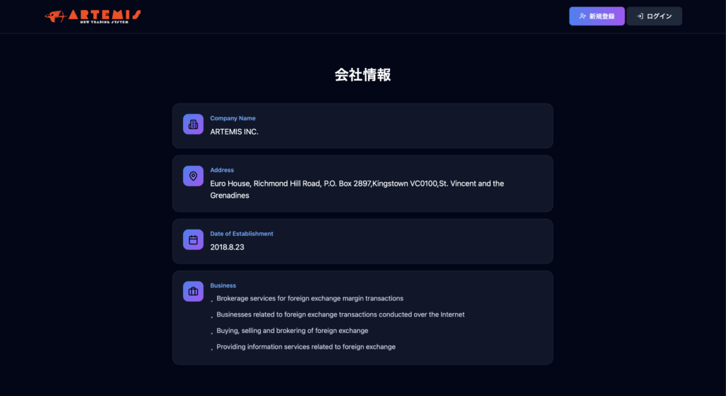 ARTEMIS会社概要