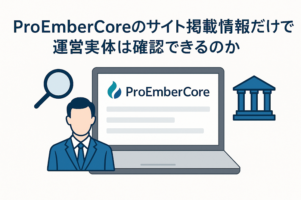 ProEmberCoreのサイト掲載情報だけで運営実体は確認できるのか
