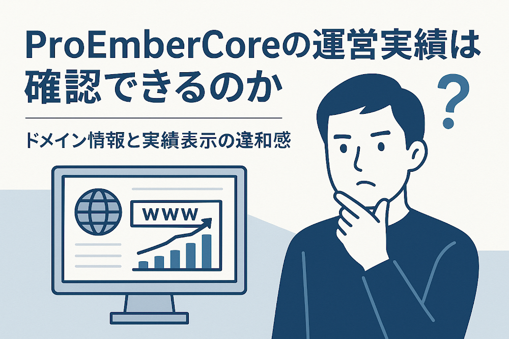 ProEmberCoreの運営実績は確認できるのか　ドメイン情報と実績表示の違和感