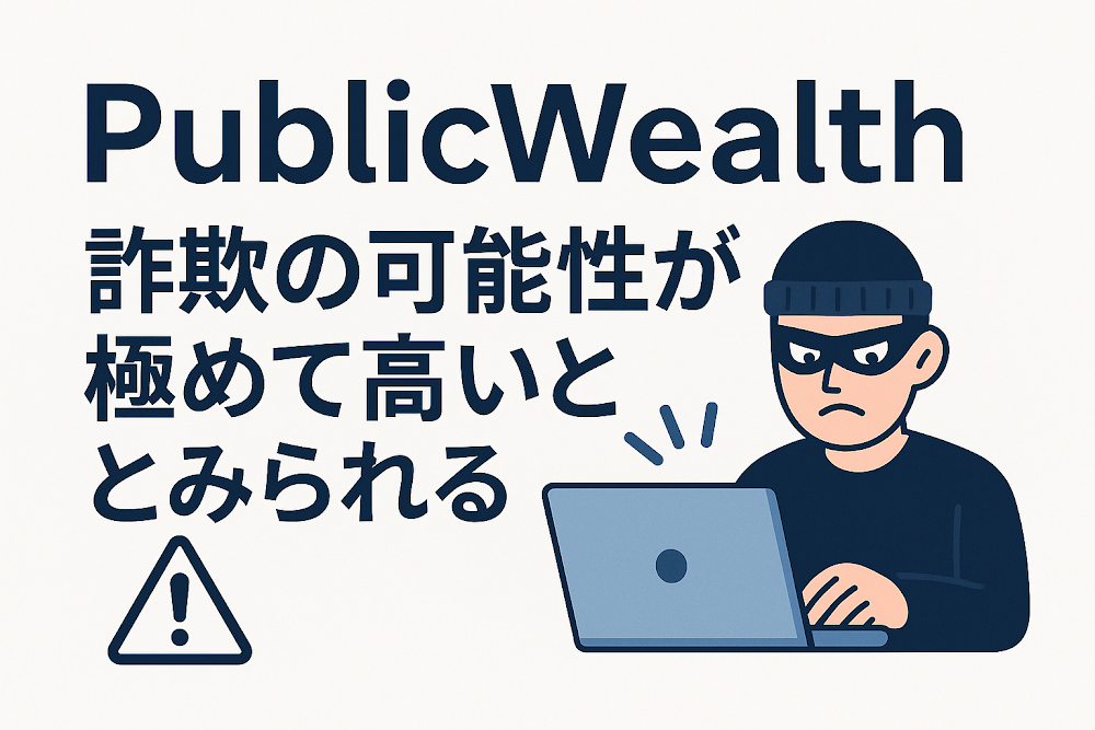 PublicWealthは詐欺の可能性が極めて高いとみられる
