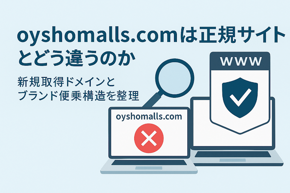 oyshomalls.comは正規サイトとどう違うのか　新規取得ドメインとブランド便乗構造を整理