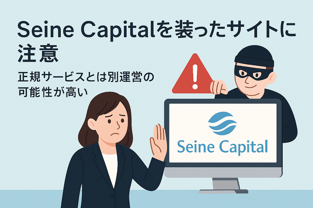 Seine Capitalを装ったサイトに注意 正規サービスとは別運営の可能性が高い