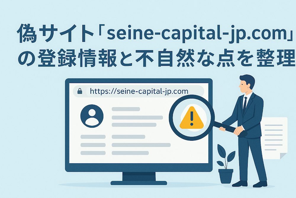 偽サイト「seine-capital-jp.com」の登録情報と不自然な点を整理