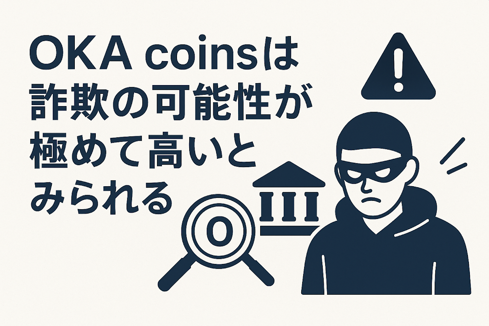 OKA coinsは詐欺の可能性が極めて高いとみられる