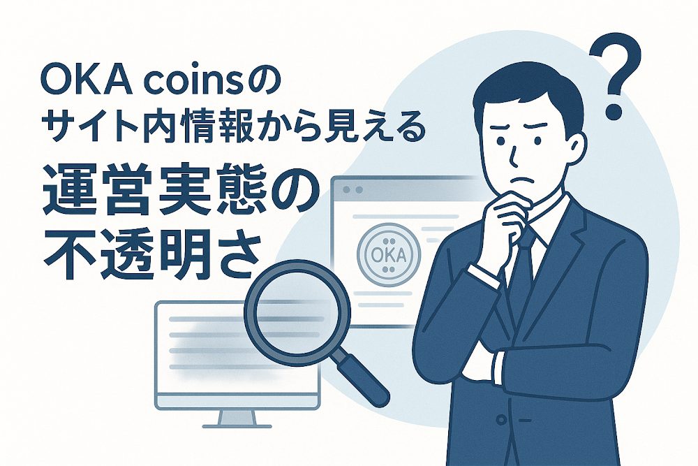 OKA coinsのサイト内情報から見える運営実態の不透明さ