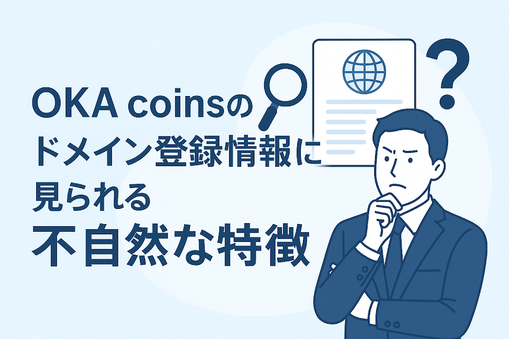 OKA coinsのドメイン登録情報に見られる不自然な特徴