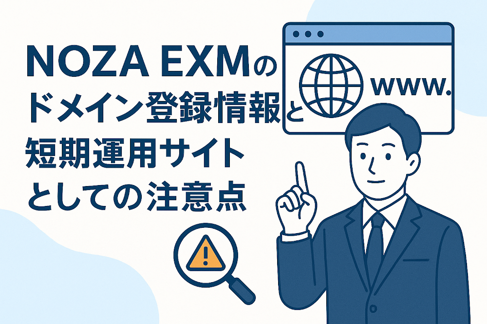 NOZA EXMのドメイン登録情報と短期運用サイトとしての注意点