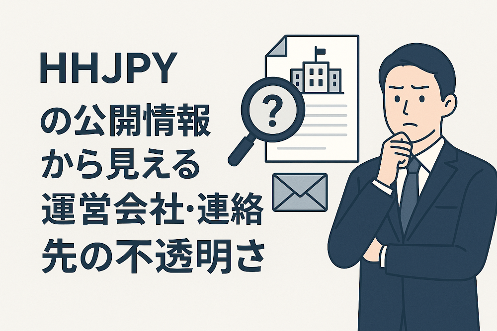 HHJPYの公開情報から見える運営会社・連絡先の不透明さ
