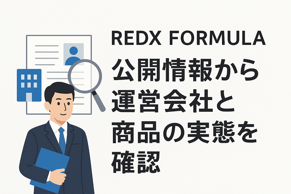 REDX FORMULAの公開情報から運営会社と商品の実態を確認