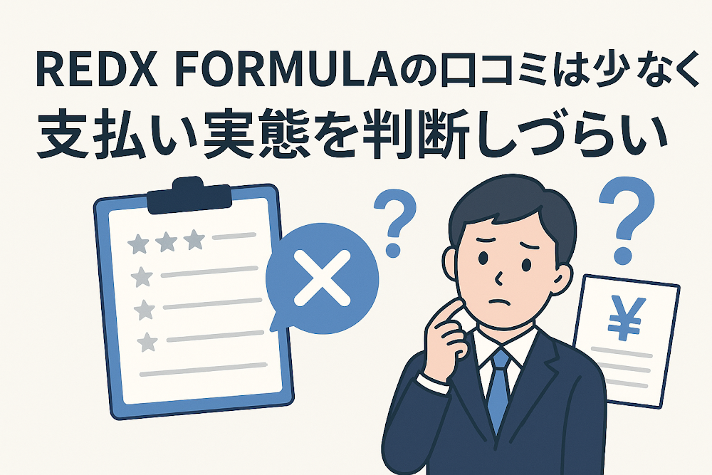 REDX FORMULAの口コミは少なく支払い実態を判断しづらい