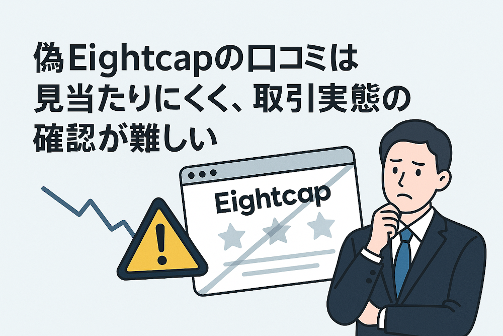 偽Eightcapの口コミは見当たりにくく、取引実態の確認が難しい