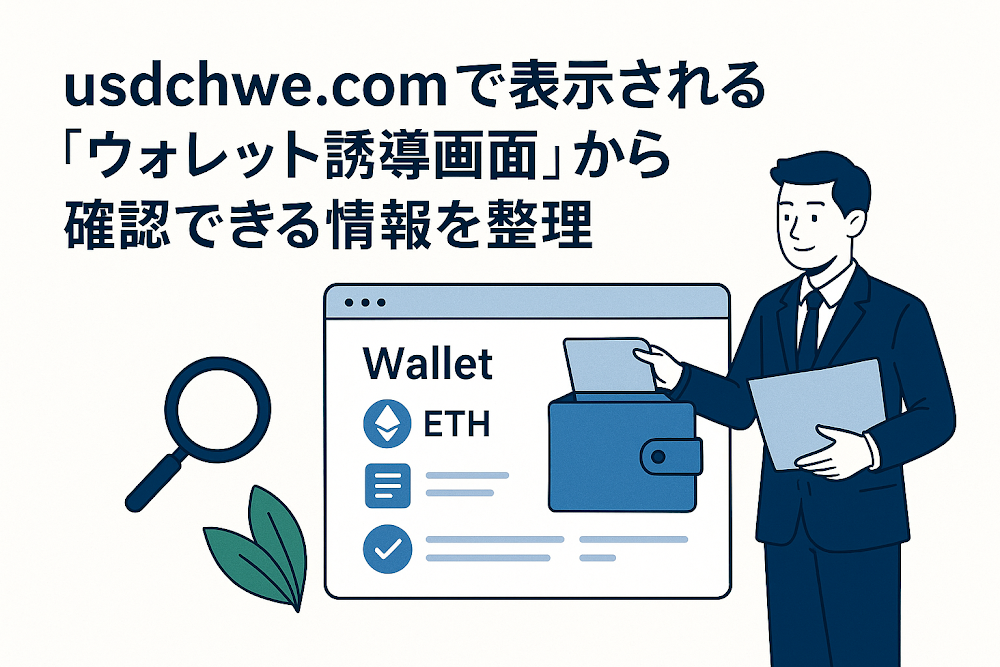 usdchwe.comで表示される「ウォレット誘導画面」から確認できる情報を整理