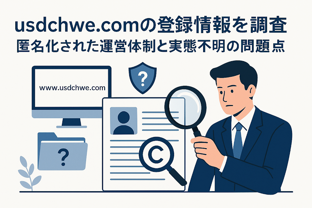 usdchwe.comの登録情報を調査　匿名化された運営体制と実態不明の問題点