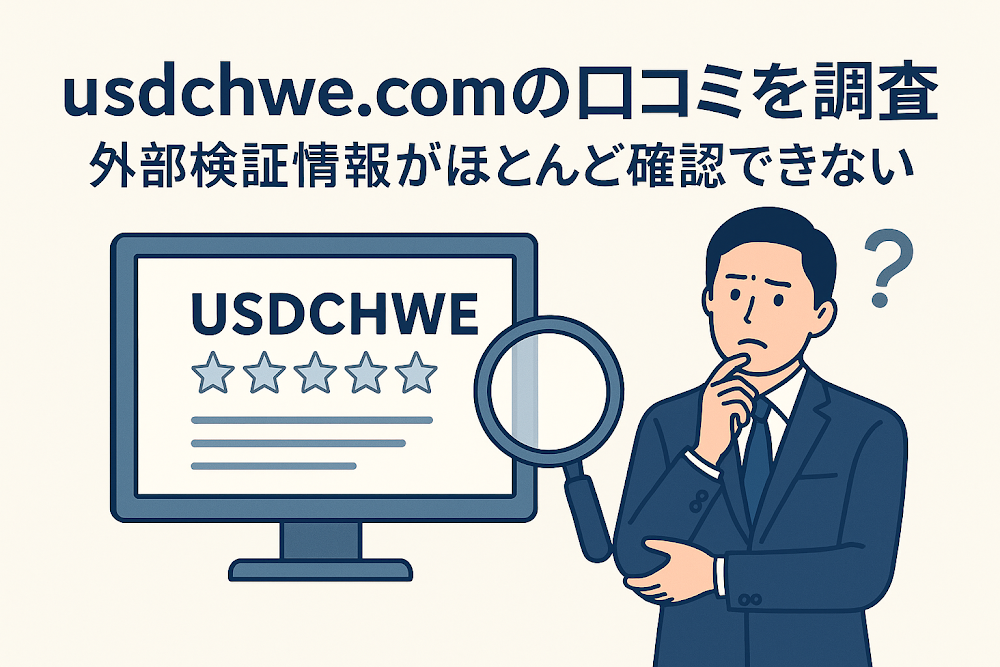 usdchwe.comの口コミを調査　外部検証情報がほとんど確認できない