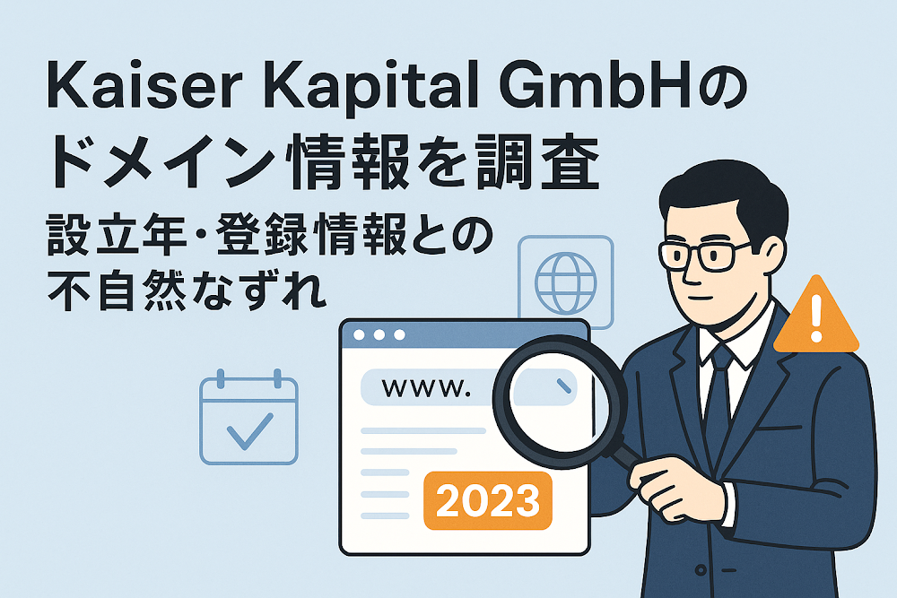 Kaiser Kapital GmbHのドメイン情報を調査　設立年・登録情報との不自然なずれ