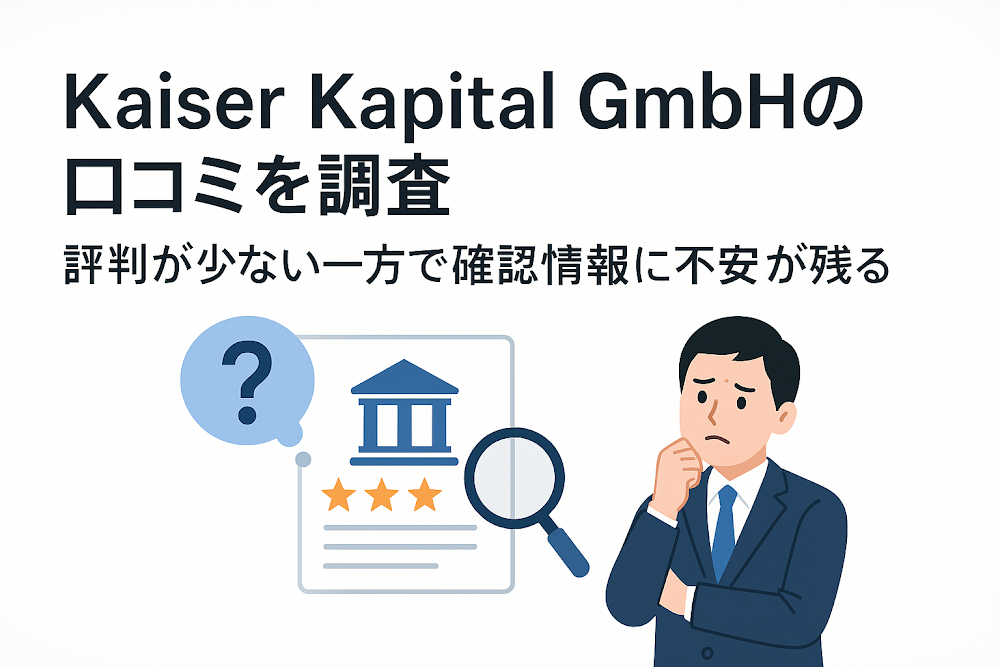 Kaiser Kapital GmbHの口コミを調査　評判が少ない一方で確認情報に不安が残る