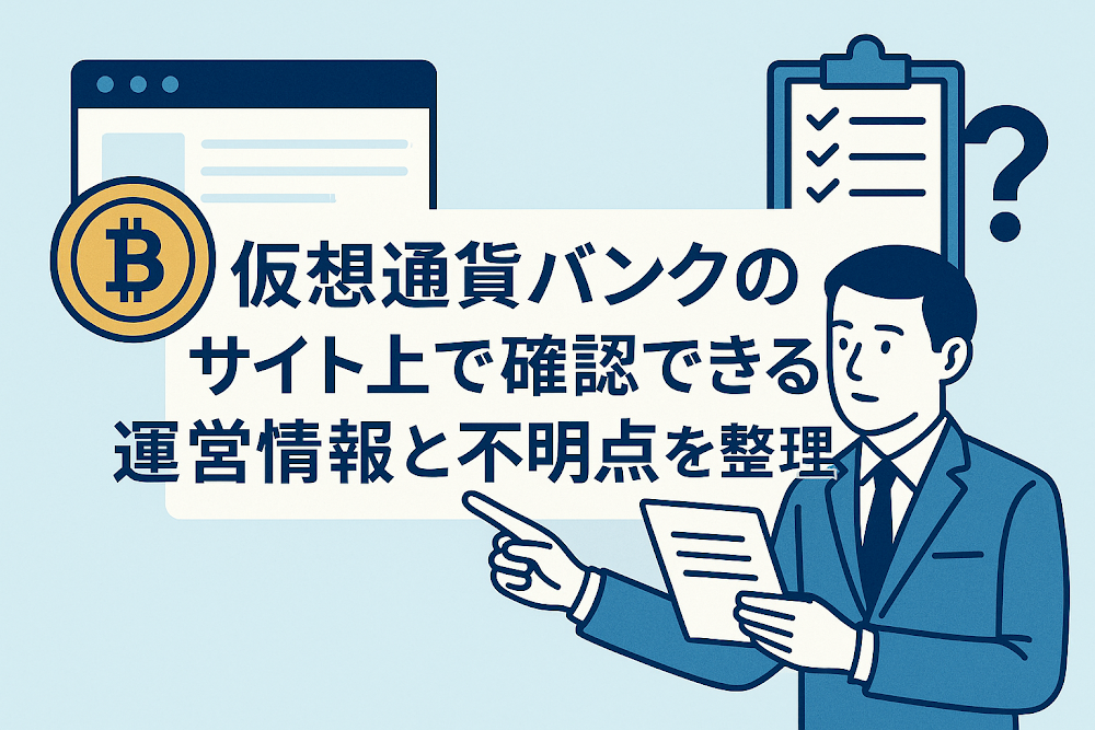 仮想通貨バンクのサイト上で確認できる運営情報と不明点を整理