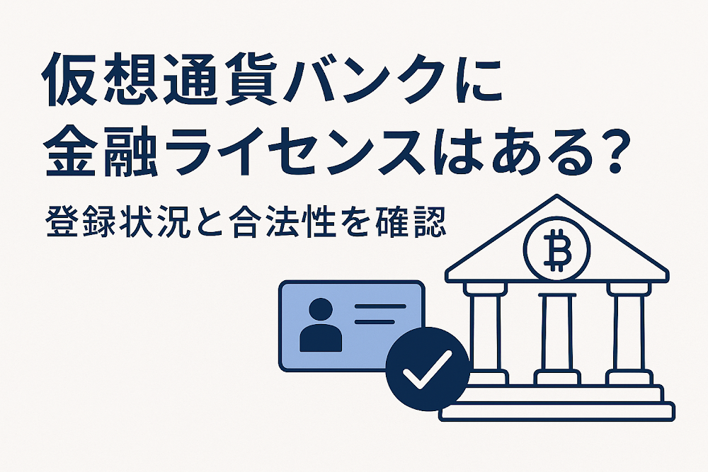 仮想通貨バンクに金融ライセンスはある？登録状況と合法性を確認
