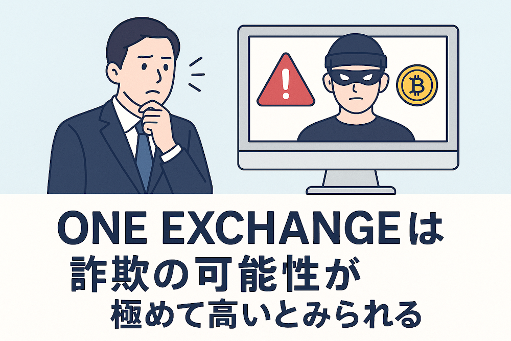 ONE EXCHANGEは詐欺の可能性が極めて高いとみられる