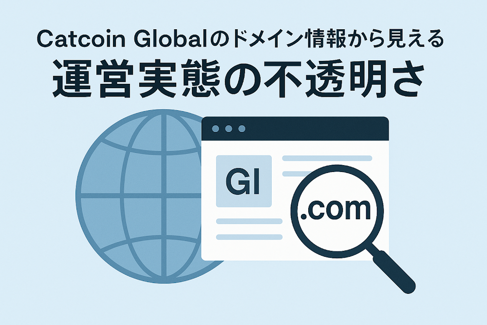 Catcoin Globalのドメイン情報から見える運営実態の不透明さ