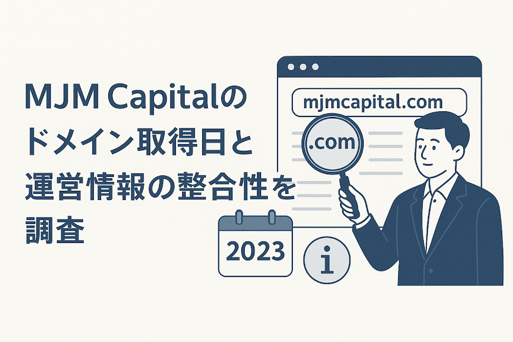MJM Capitalのドメイン取得日と運営情報の整合性を調査