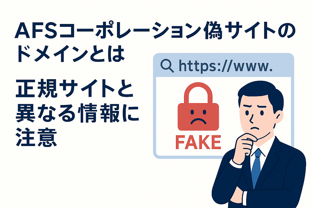 AFSコーポレーション偽サイトのドメインとは　正規サイトと異なる情報に注意