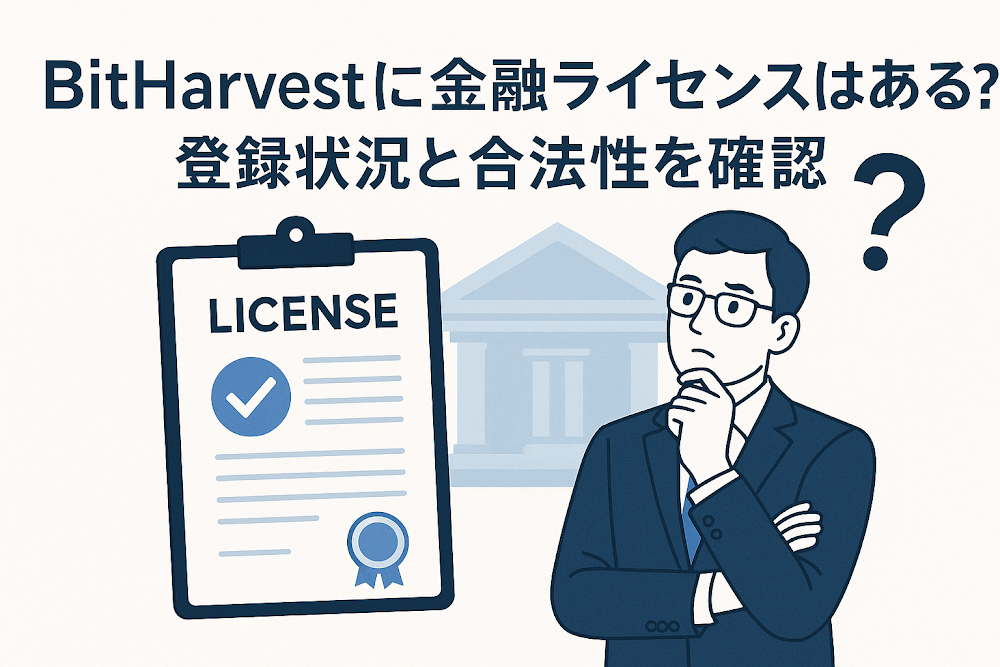 BitHarvestに金融ライセンスはある?登録状況と合法性を確認